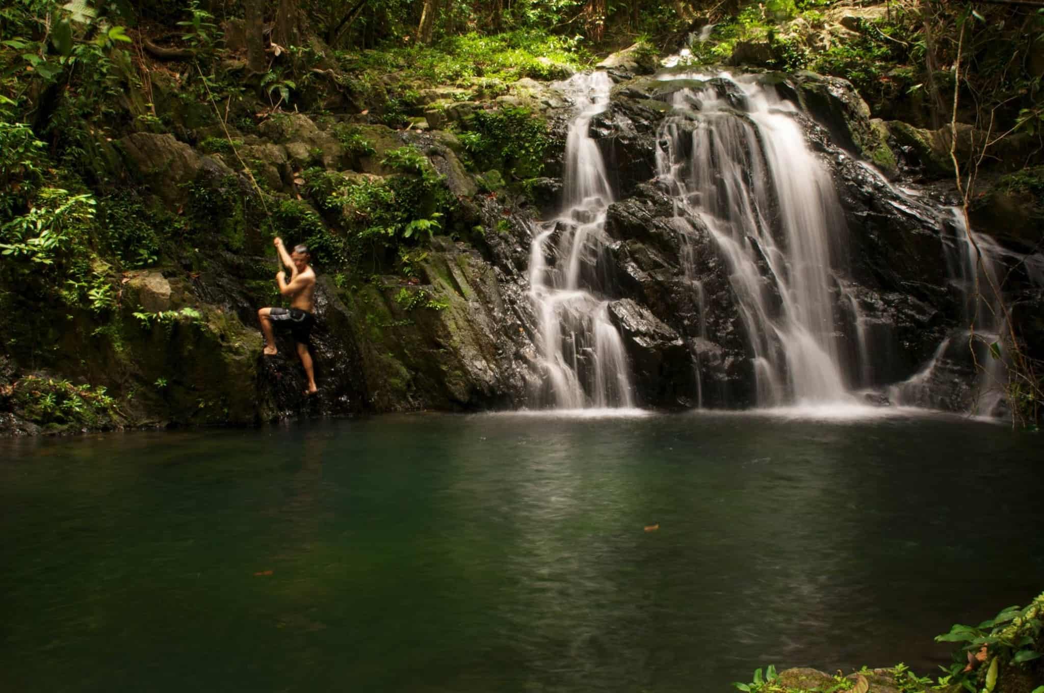 Tarzan over waterfall pool