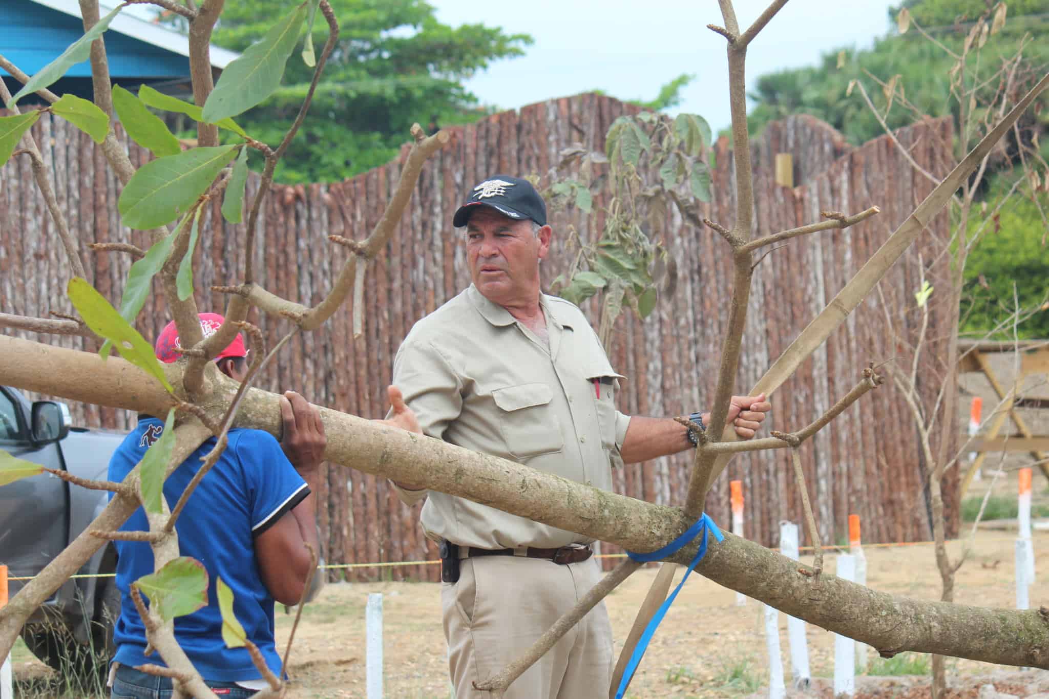 Tony is helping Hamanasi reforest its new property, starting with a Hamanasi tree.