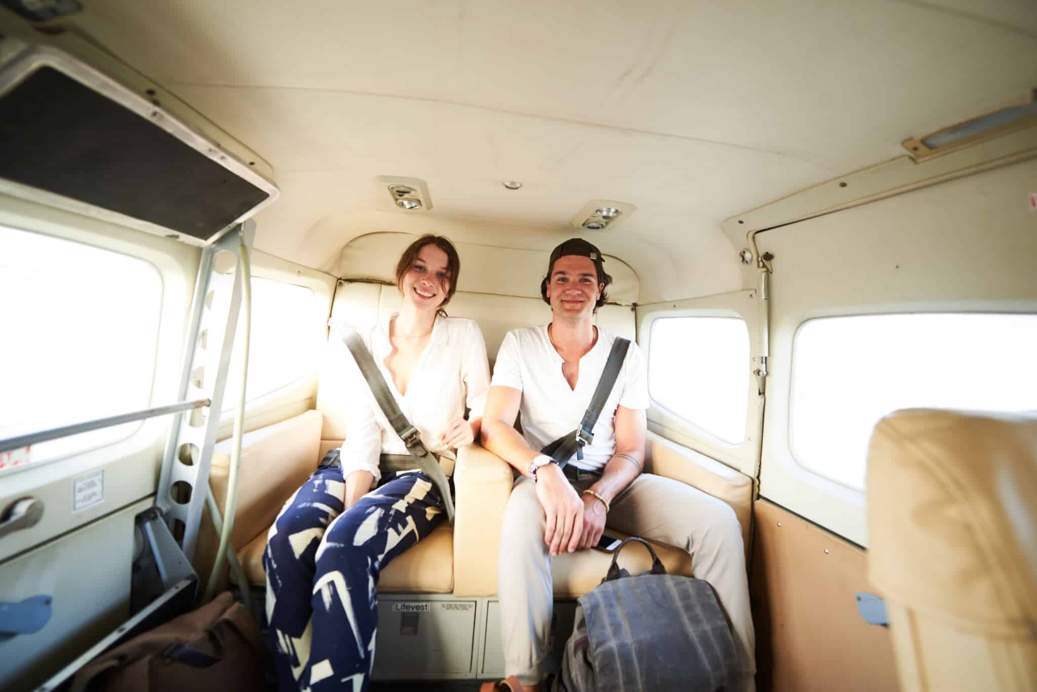 Dan Kelleghan and Katrina Hoernig on the way to Hamanasi resort in Belize