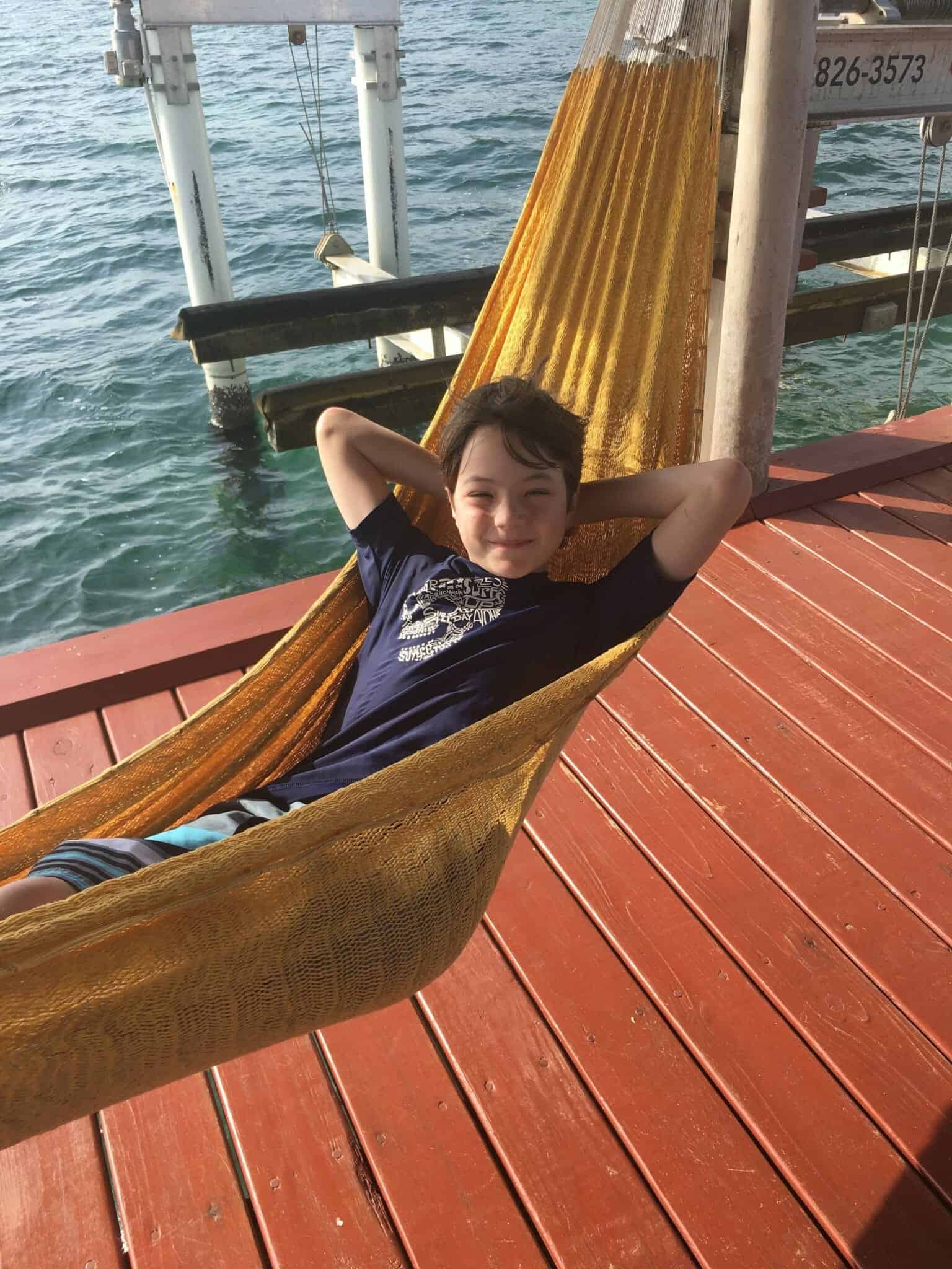 David Farrell on hammock